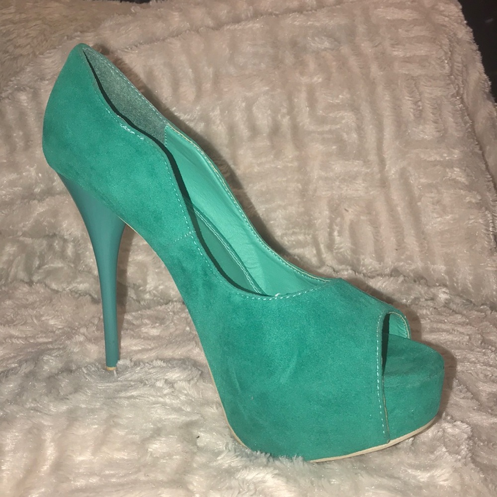 Green Paltform Heels
